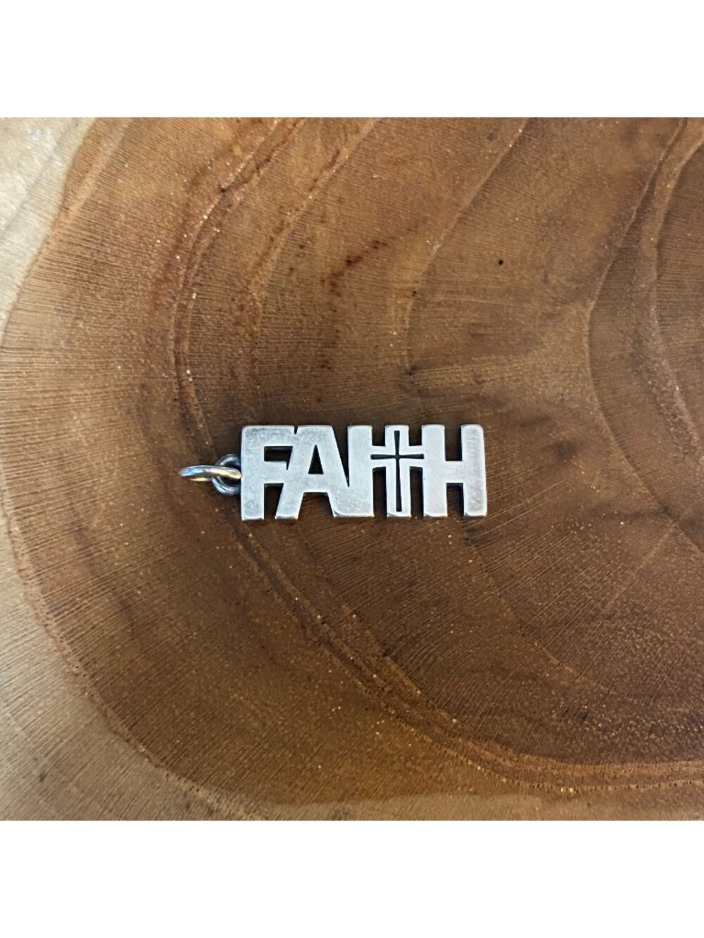 RETIRED James Avery FAITH Charm, Sterling Silver
